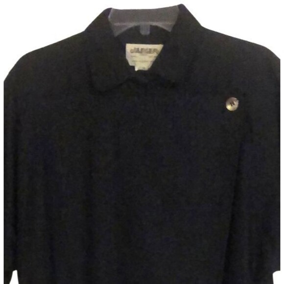 VTG JAEGER London Wool Coat Dress Womens 12 Charcoal Dolman Long Sleeve Pockets - Picture 5 of 16